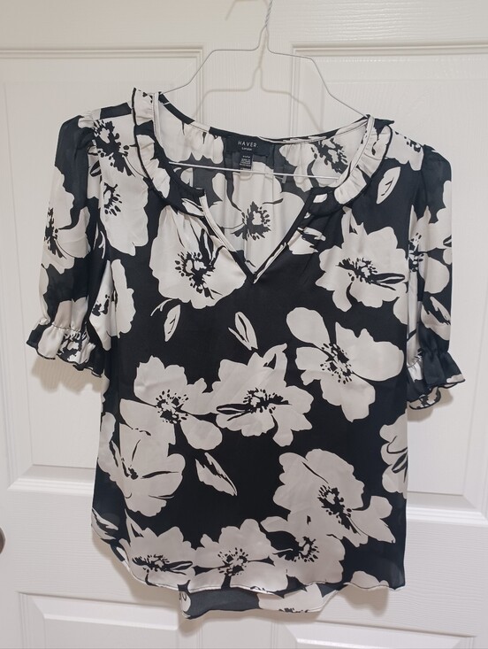 Haver London Tops - Haver London Silky Blouse With Small Ruffles